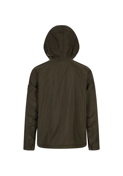 Giacca Con Cappuccio Verde Militare In CRINKLE REPS R-NY STONE ISLAND | K1S154100092-S0A23V0054